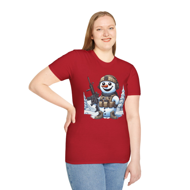 Tactical Frosty Unisex Softstyle T-Shirt - Cozy Holiday Humor Shirt