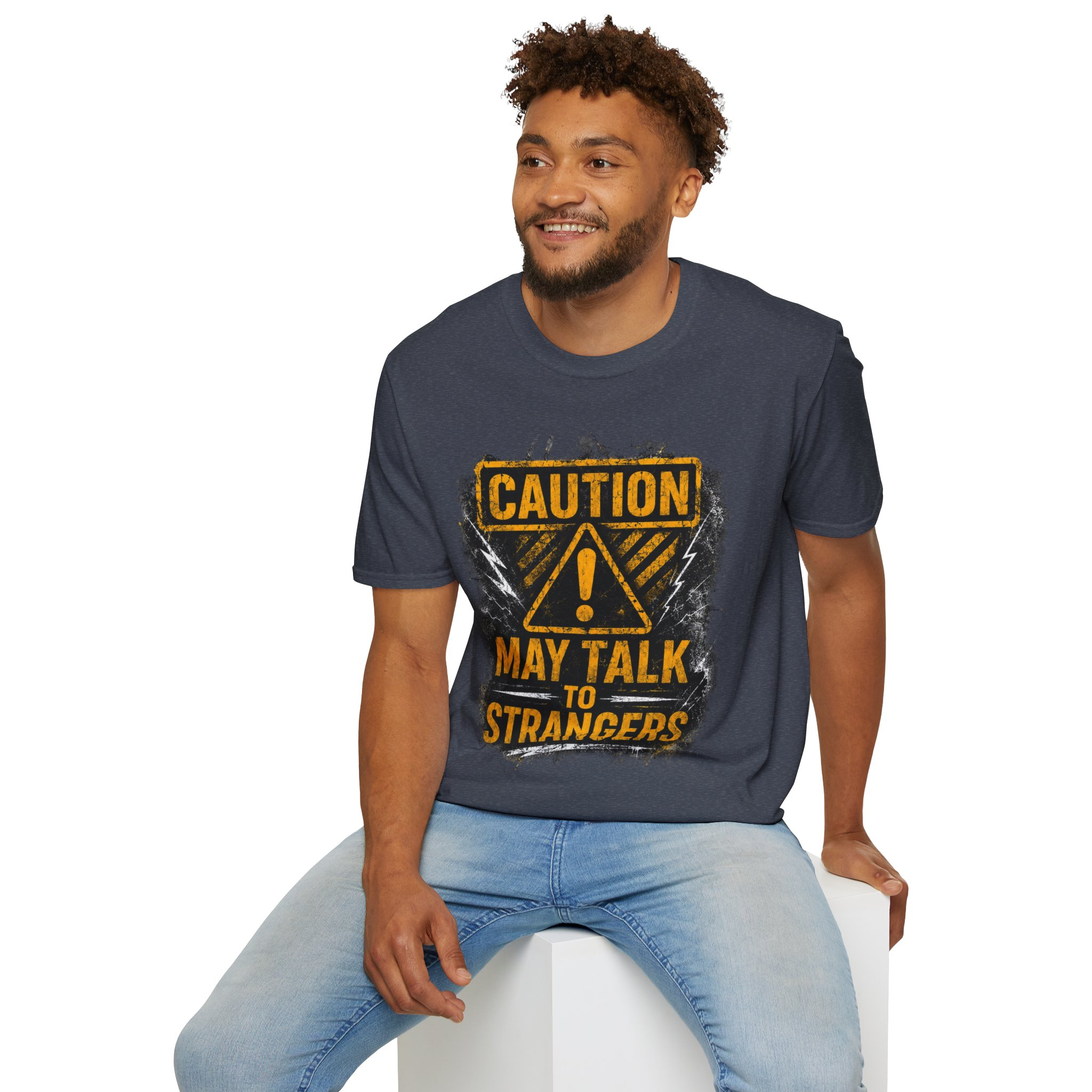 Caution May Talk To Strangers T-Shirt — Funny Conversation Starter Tee - Image 13