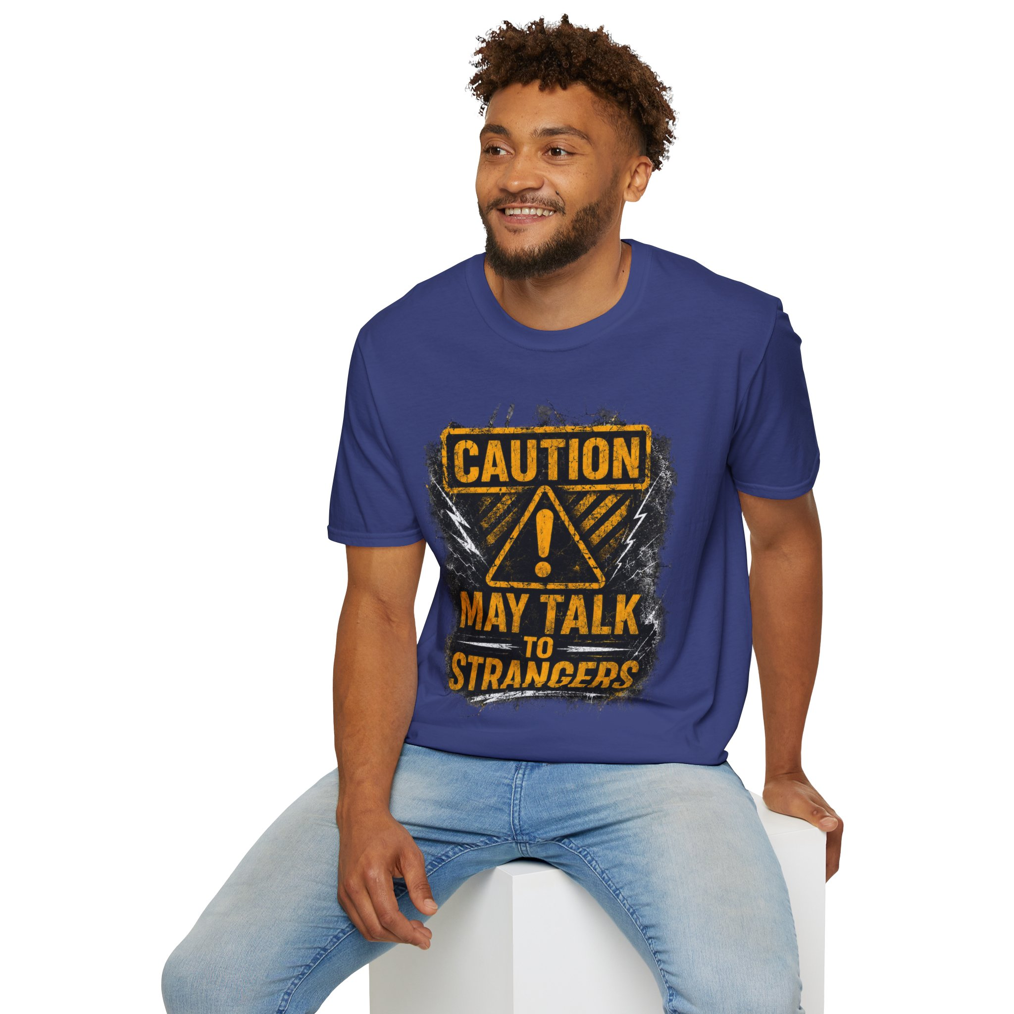 Caution May Talk To Strangers T-Shirt — Funny Conversation Starter Tee - Image 12