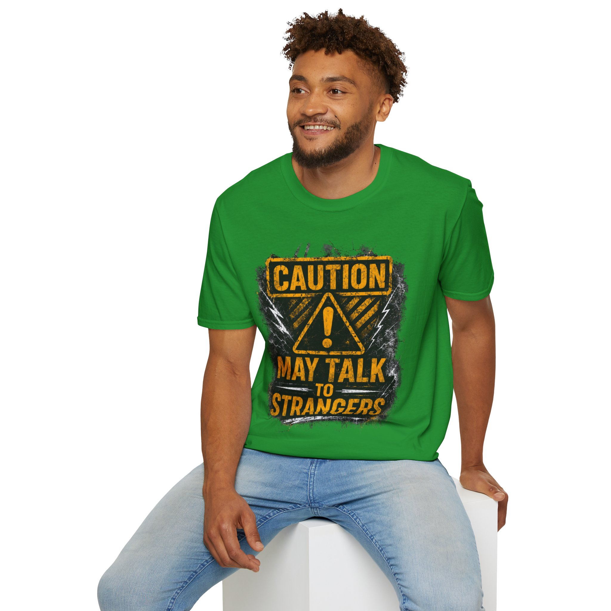 Caution May Talk To Strangers T-Shirt — Funny Conversation Starter Tee - Image 8