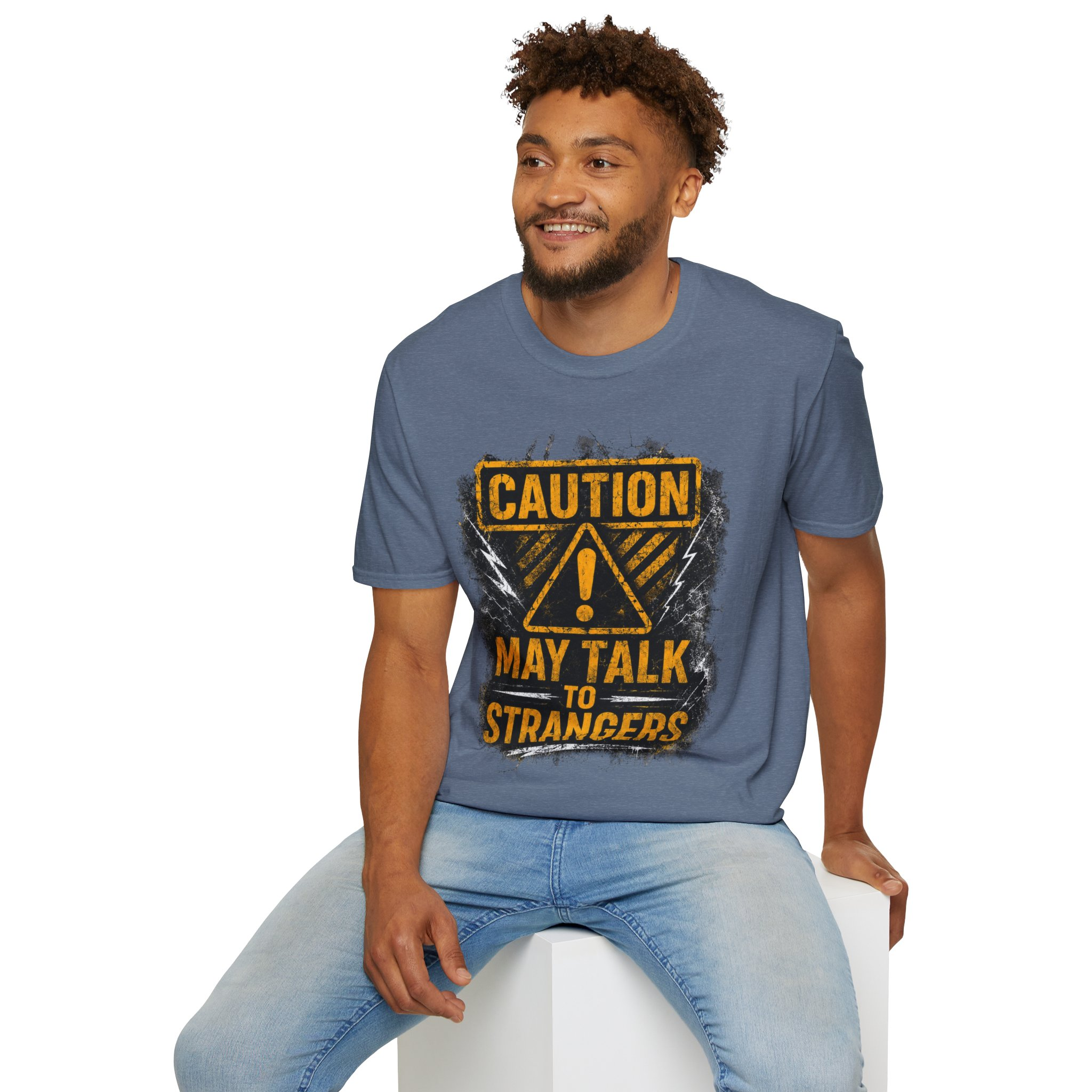 Caution May Talk To Strangers T-Shirt — Funny Conversation Starter Tee - Image 9