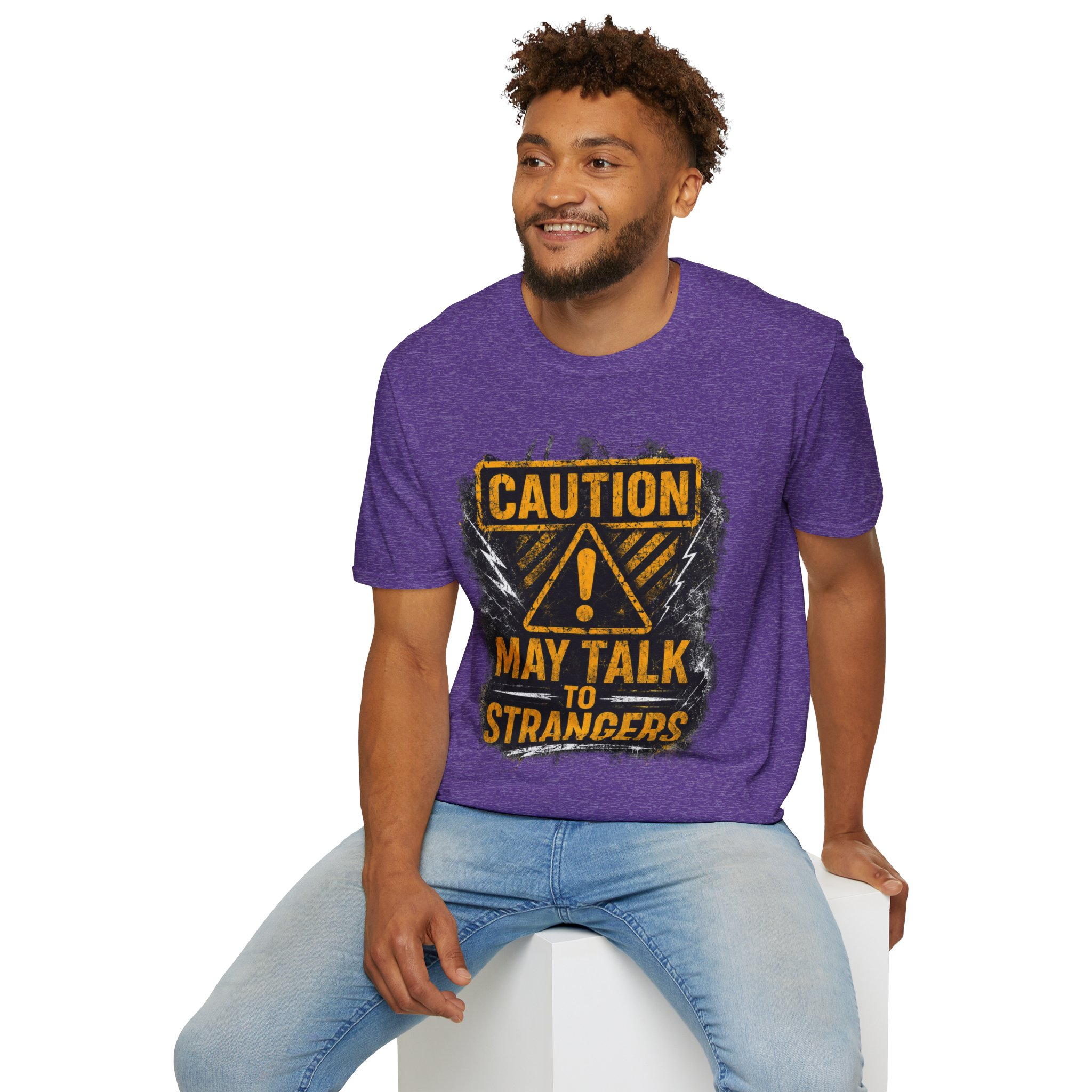 Caution May Talk To Strangers T-Shirt — Funny Conversation Starter Tee - Image 14