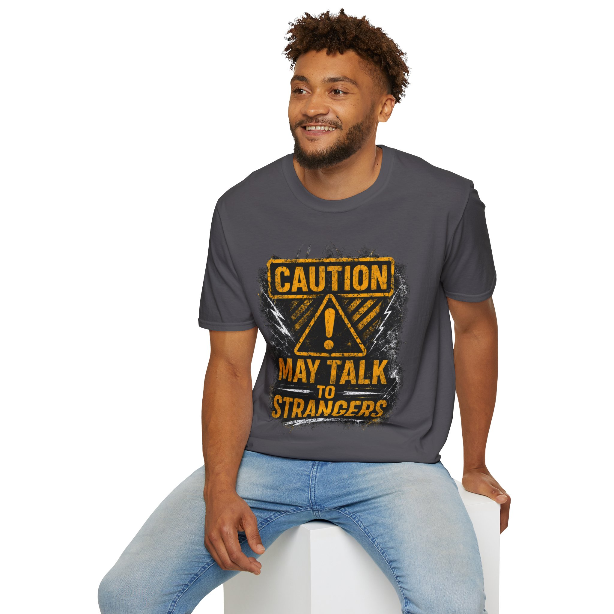 Caution May Talk To Strangers T-Shirt — Funny Conversation Starter Tee - Image 10