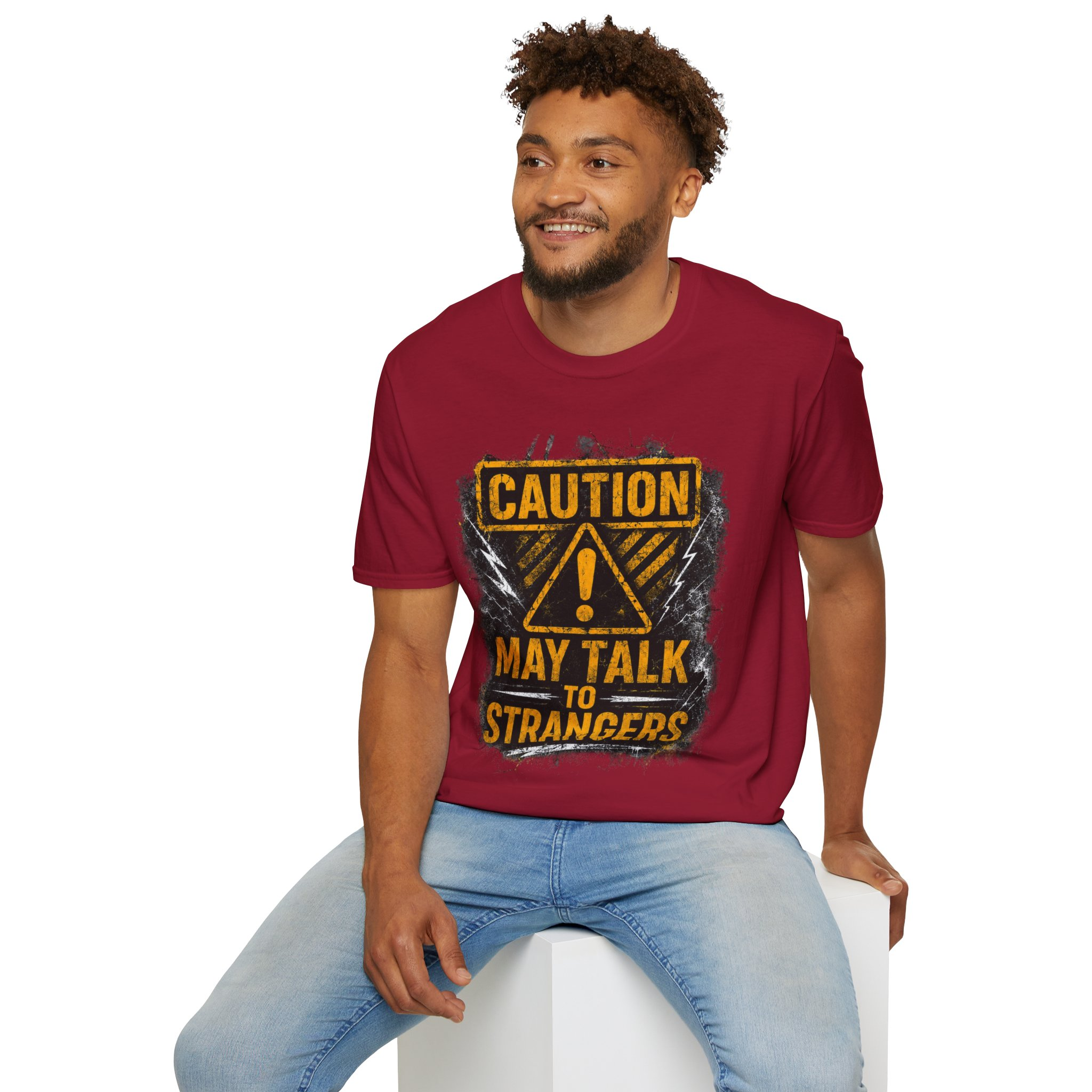 Caution May Talk To Strangers T-Shirt — Funny Conversation Starter Tee - Image 15